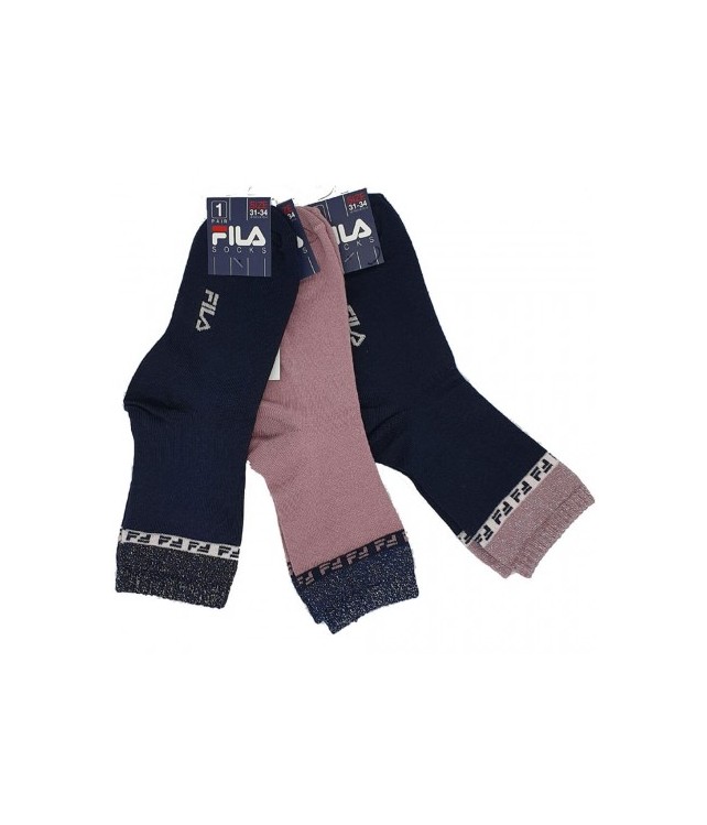 FILA KIDS SOCKS COTTON MIDI-DARK BLUE/ ROTTEN APPLE-SET OF 3