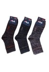 FILA WOMENS COTTON CASUAL SOCKS MIDI-3PCS- GREEN/ PINK/ BROWN