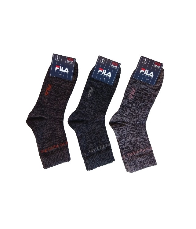 FILA WOMENS COTTON CASUAL SOCKS MIDI-3PCS- GREEN/ PINK/ BROWN