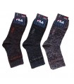 FILA WOMENS COTTON CASUAL SOCKS MIDI-3PCS- GREEN/ PINK/ BROWN