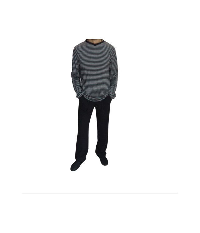 INTRIGA MENS COTTON SLEEPWEAR- BLUE/GREY- BLACK/GREY w/ STRIPES