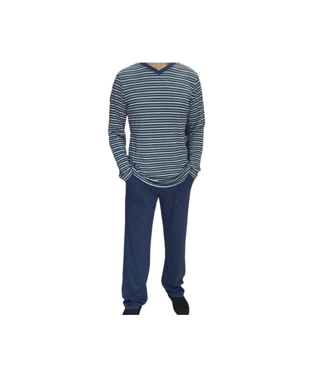 INTRIGA MENS COTTON SLEEPWEAR- BLUE/GREY- BLACK/GREY w/ STRIPES