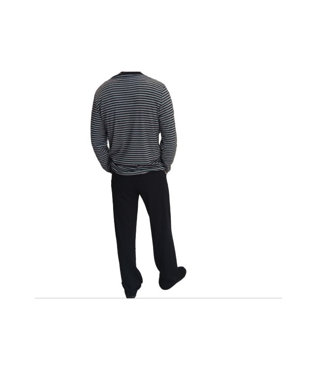INTRIGA MENS COTTON SLEEPWEAR- BLUE/GREY- BLACK/GREY w/ STRIPES