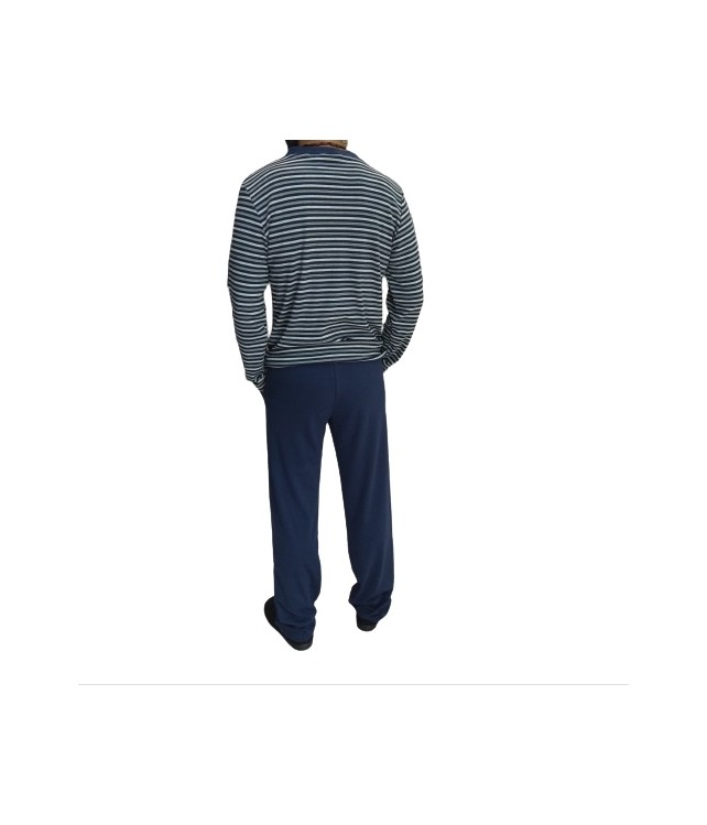 INTRIGA MENS COTTON SLEEPWEAR- BLUE/GREY- BLACK/GREY w/ STRIPES