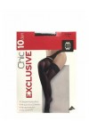 MEWE WOMENS STOCKINGS 10DEN - CARAMEL-WHITE- BLACK