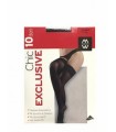 MEWE WOMENS STOCKINGS 10DEN - CARAMEL-WHITE- BLACK