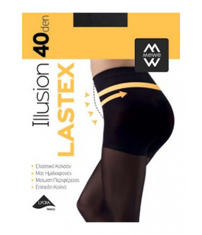 MEWE WOMENS LASTEX HOSERY DAILY 40DEN - BLACK/ CARAMEL
