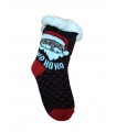 DEMEN MENS SLIPPER SOCKS / BLACK WITH SANTA