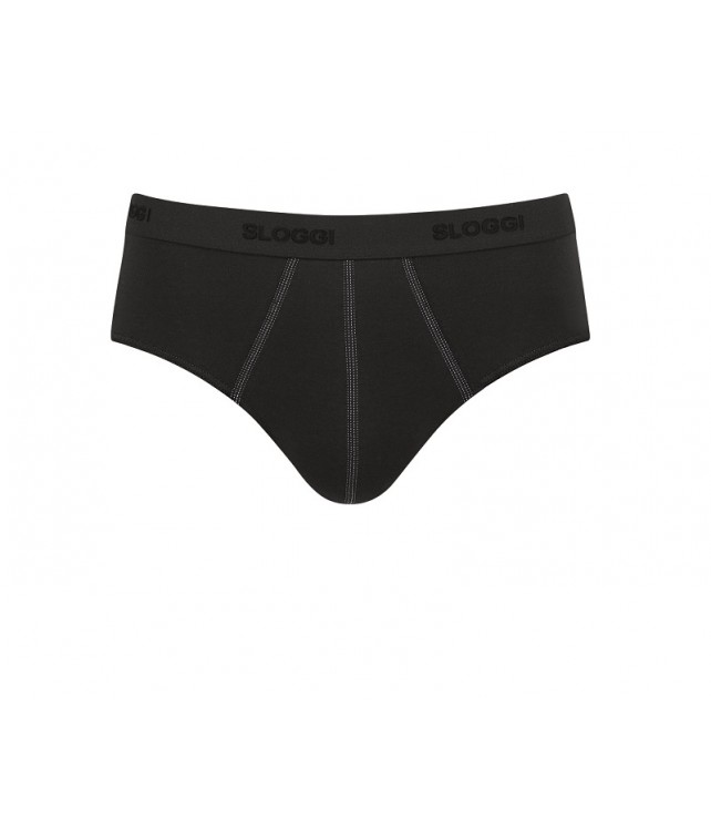 SLOGGI MENS 24/7 MIDI - 2 PER PACK - BLACK