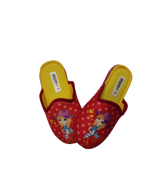 KIDS SLIPPERS FOR LITTE GIRLS- RED &  YELLOW