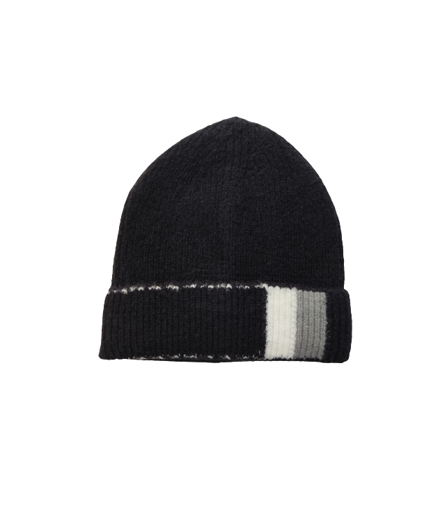 WOMENS BEANNIE HATS / BLACK - GREY- WHITE