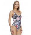 WIGGLESTEPS ONE PIECE SWIMWEAR/ COLORFUL STRIPES  WITH THE EVIL EYE