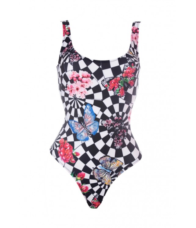WIGGLESTEPS ONE PIECE SWIMWEAR/ COLORFUL STRIPES  WITH THE EVIL EYE