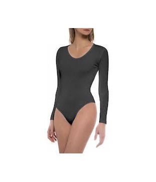 WALK WOMENS LONG SLEEVE BODYSUIT/ DARK GREY