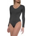 WALK WOMENS LONG SLEEVE BODYSUIT/ DARK GREY