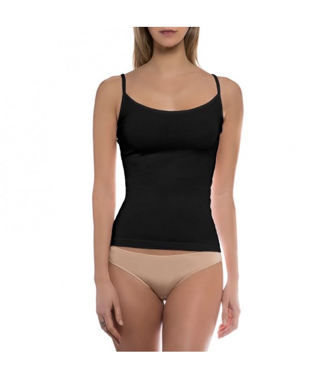 WALK WOMENS UNDERSHIRT w/ SPAGHETTI STRAP- BAMBOO- BLACK