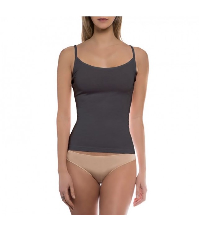 WALK WOMENS UNDERSHIRT w/ SPAGHETTI STRAP-BAMBOO-DARK GREY