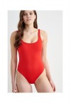 BLU4U  WOMENS ATHLETIC ONE PIECE SWIMWEAR- RED