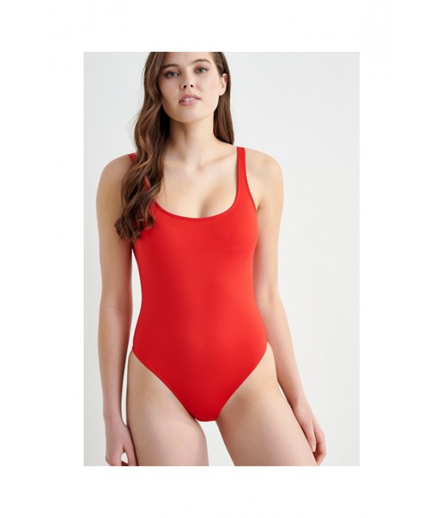 BLU4U  WOMENS ATHLETIC ONE PIECE SWIMWEAR- RED